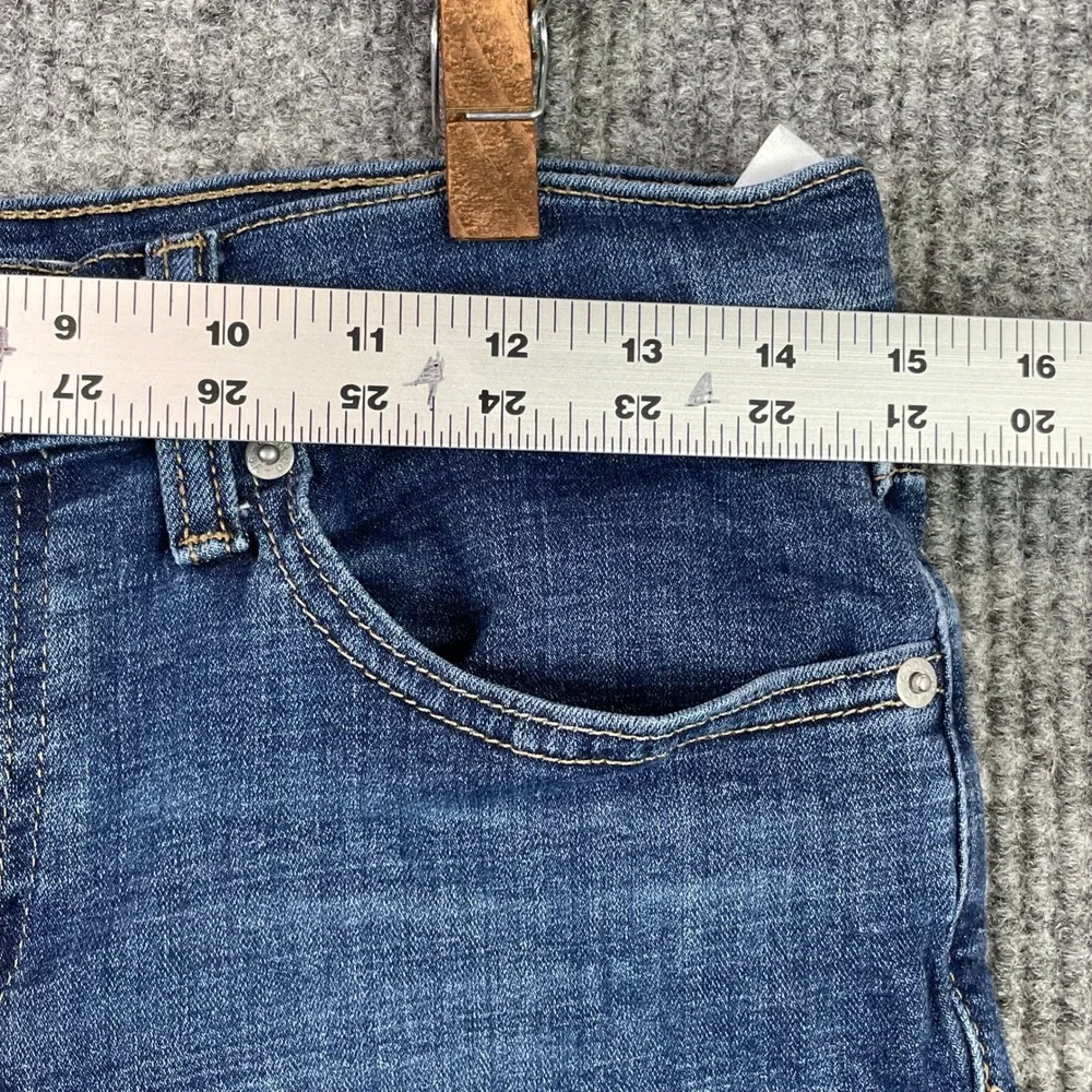 Levi's Mid Length Shorts Womens 28 Blue Denim Cuffed Stretch Casual Summer